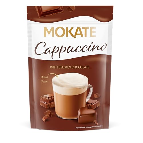 MOKATE® Cappuccino Chocolate | 110g Geschmack: Belgische Schokolade | Instantkaffee Kaffeegetränk Instantkaffee Samtig und Aromatisch Cremiger Getränk Kaffee Getränkepulver aus löslichem Bohnenkaffee von Mokate