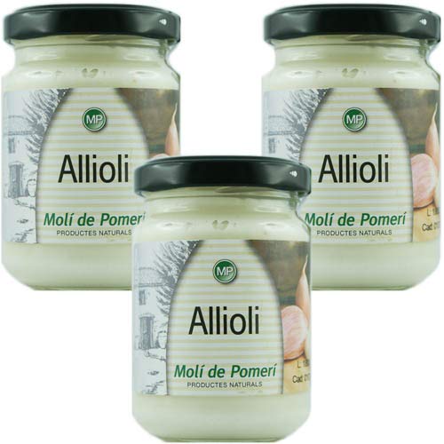 3x Molí de Pomerí Allioli mit Olivenöl 'Aioli Knoblauchmayonnaise', 140 g von Molí de Pomerí