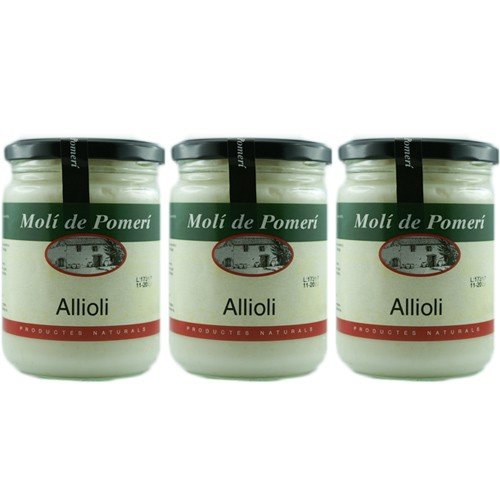 3x Molí de Pomerí Allioli mit Olivenöl 'Aioli Knoblauchmayonnaise', 440 ml von Molí de Pomerí