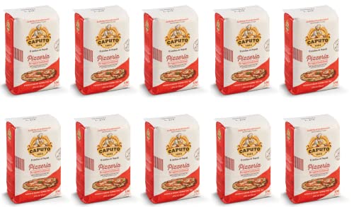 10x Farina Molino Caputo Pizzeria per Pizza Napoli Pizzamehl Pizza Mehl 1kg, mit Zutaten ganze geschälte Tomaten, Tomatensaft. Bruttogewicht 400 g Abtropfgewicht 240g von Molino Caputo