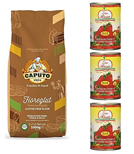Mulino Caputo Fioreglut Glutenfreies Mehl 1kg + 3x Zia Rosa DOP Pomodoro San Marzano Tomate aus Kampanien Dose von 400g Mulino Caputo Fioreglut Glutenfreies Mehl 1kg + 3x Zia Rosa DOP Pomodoro San Marzano Tomate aus Kampanien Dose von 400g von Molino Caputo