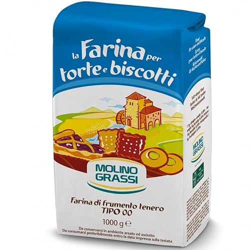 Molino Grassi la Farina per Torte e Biscotti Farina di frumento Tenoro Tipo 00 1000g Packung (Weichweizenmehl für Kuchen & Kekse Typ 00) von Molino Grassi _1
