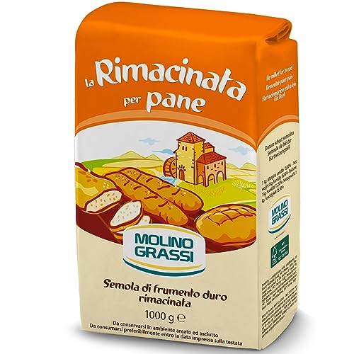 Molino Grassi la Rimacinata per Pane Semola di Frumento duro Rimacinata 1000g Packung (Hartweizengrieß) von Brand New Cake