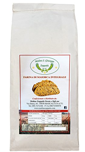 25 kg "Maiorca" -Mehl Sizilianischer Vollkornweizen -MOLINO ZAPPALA'-Steinmahlen von Molino Zappala'