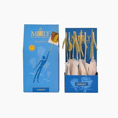 Moly Bio Kräutertee Harmony – 10 St. – 24 gr (10 x 2,40 gr) – Beruhigende Kräutermischung mit Mt. Olympus Bergtee, Zitronenmelisse & Ashwagandha – Entspannung & Stressabbau von Moly