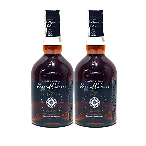 Rum Dos Maderas 5 + 5 PX 70 cl - Hergestellt in der Karibik und in Jerez - Bodegas Williams & Humbert (2 Flaschen) von Momentos Santiamen