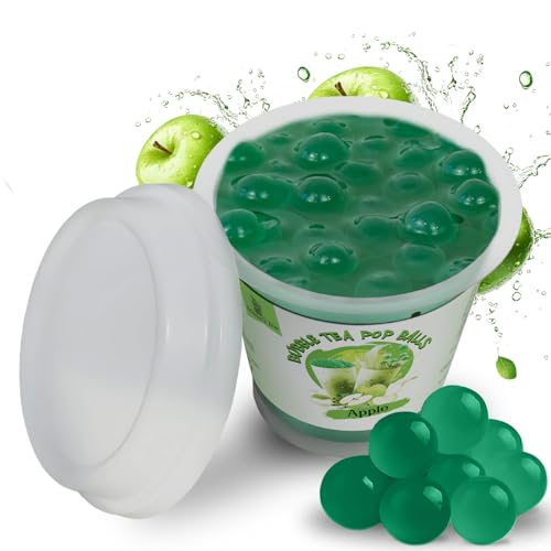 Momo's Tea® Bubble Tea Perlen 120g [Apfel- 120g] - 100% vegan, halal, glutenfrei | Popping Boba | Bubble Tea Set von Momo´s Tea
