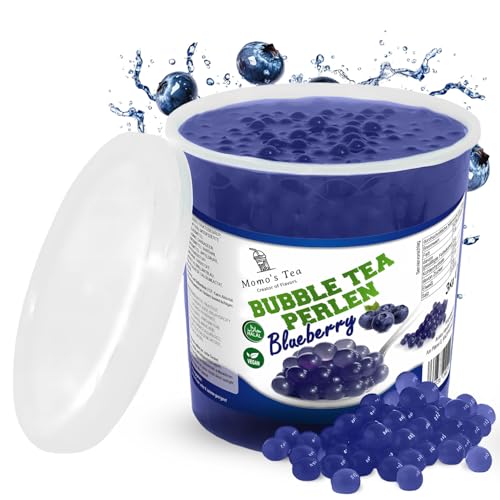 Momo's Tea® Bubble Tea Perlen - zum selber machen [Blaubeere - 3kg XXL Behälter] - 100% vegan, halal, glutenfrei von Momo´s Tea