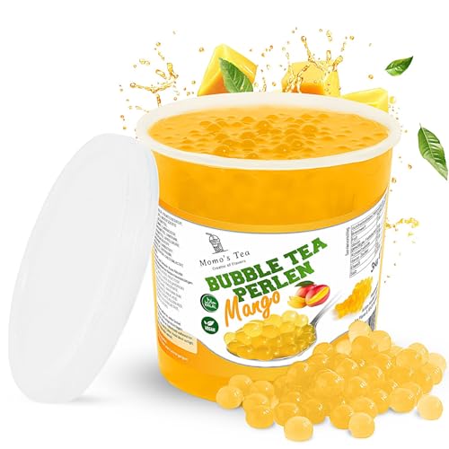 Momo's Tea® Bubble Tea Perlen - zum selber machen [Mango - 3kg XXL Behälter] - 100% vegan, halal, glutenfrei von Momo´s Tea