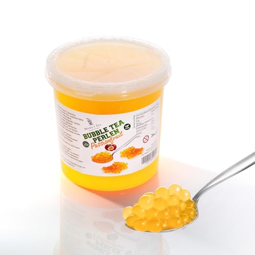 Momo's Tea® Bubble Tea Perlen - zum selber machen [Passionsfrucht - 3kg XXL Behälter] - 100% vegan, halal, glutenfrei von Momo´s Tea