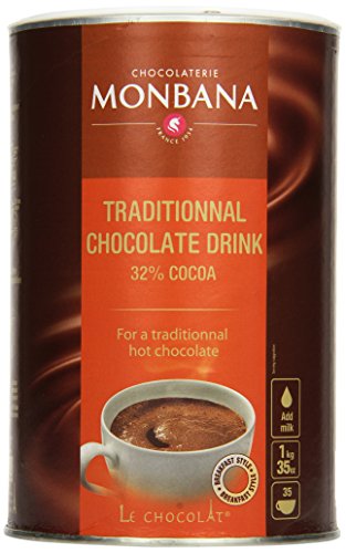 Monbana Schokoladenpulver 1kg Dose (mind. 32% Kakao), 1er Pack (1 x 1 kg) von Monbana