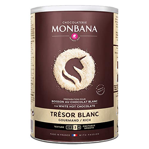 Monbana white chocolate Trinkschokolade Tresor 500g Dose von Monbana