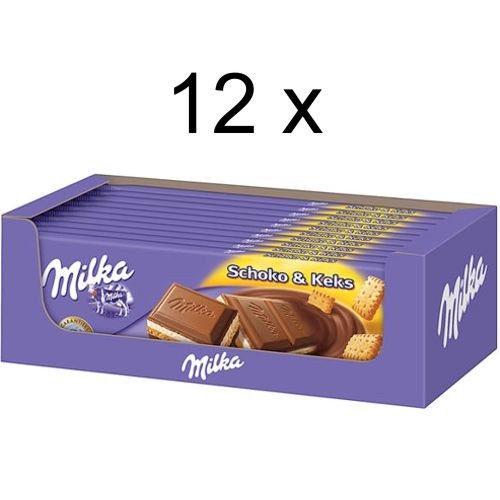 Milka Schokolade Schoko & Keks, 12-er Pack (12x 300g Tafeln) von Mondelez Deutschland GmbH