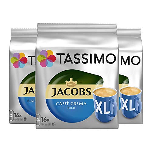 Tassimo T-Disc Jacobs Caffè Crema mild XL Becherportion 3er Set (3x16 Portionen) von Mondelez Deutschland GmbH