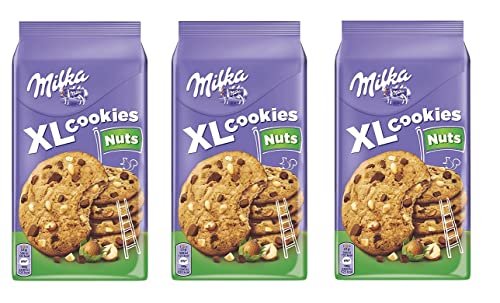3x Milka Kekse XL Nuts mit Schokolade und Haselnusstropfen 184g cookies Biscuits von Mondelez International