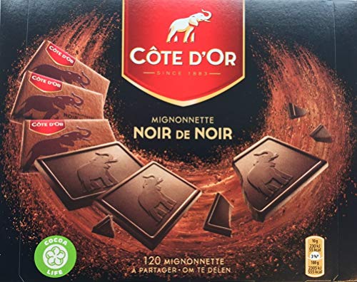 Côte d'Or Mignonnettes Zwart van Zwart, 120 Stück (Belgische Zartbitterschokoladen Mini Tafeln) von Mondelez