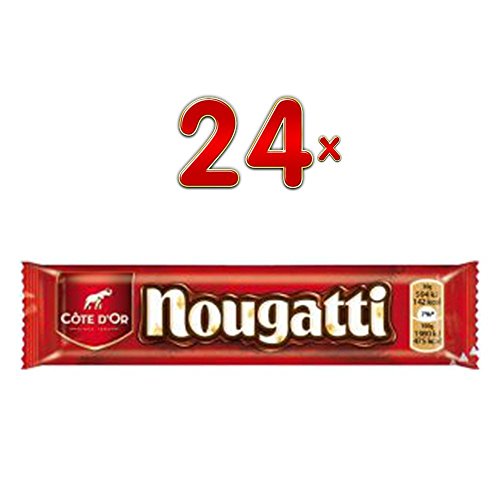 Côte d'Or Nougatti Single, 24 x 30g Riegel (Vollmilchschokolade mit Nugat gefüllt) von Mondelez