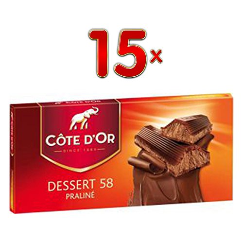 Côte d'Or Tabletten Dessert 58 , 15 x 200g Packung (Belgische Milchschokolade mit Pralinefüllung) von Mondelez