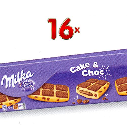 Milka Cake & Choc 16 x 175g Packung (Kuchen mit flüssigem Schokoladenkern und Schokoladenstückchen) von Mondelez