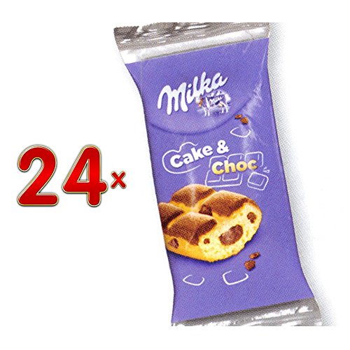 Milka Cake &Choco 24 x 35g Packung (kleiner Kuchen mit Schokostückchen und Schokofüllung) von Mondelez