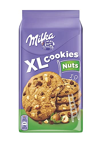 Milka Kekse XL Nuts mit Schokolade und Haselnusstropfen 184g cookies Biscuits von Mondelez