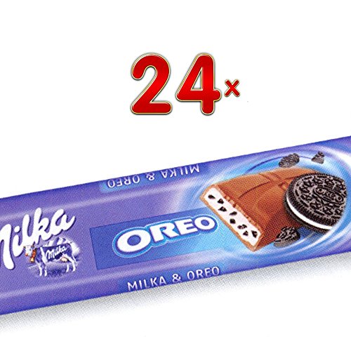Milka Oreo 24 x 41g Packung (Oreo-Keks-Creme umhüllt von Milka-Schokolade) von Mondelez