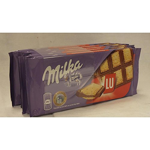 Milka Schokoladen-Tafel Alpenmelkchocolade & LU, 5 x 87g (Alpenmilch-Schokolade mit LU-Crackern) von Mondelez