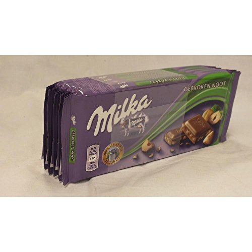 Milka Schokoladen-Tafel Gebroken Noot, 5 x 100g (gehackte Haselnüsse) von Mondelez