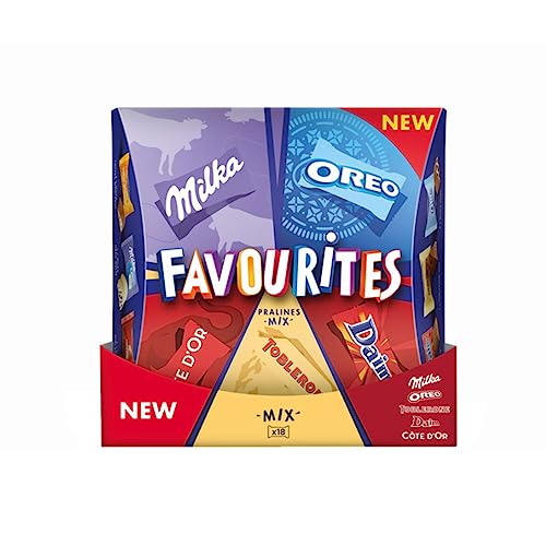 Schokolade Milka | Favoriten Box Pralinen Mix | Milka Großpackung | Milka Tafel Schokolade | 8 Pack | 1272 Gram Total von Mondelez