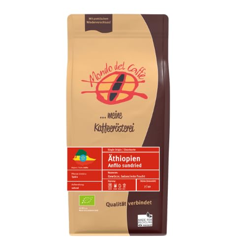 Äthiopien Anfilo/sundried natural Kaffee ganze Bohne Mondo del Caffè (1000gr., fruchtig) von Mondo del Caffè