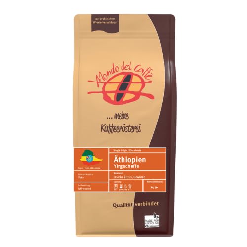 Äthiopien Yirgacheffe/fully washed Kaffee ganze Bohne Mondo del Caffè (350gr., Jasmin, Zitrus, Gewürze) von Mondo del Caffè