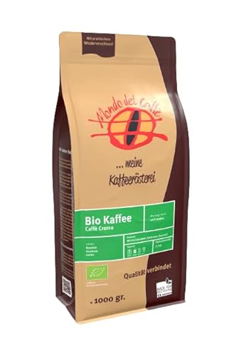 BIO KAFFEE CREME (100 % ARABICA) RÖSTKAFFEE GANZE BOHNE von Mondo del Caffè