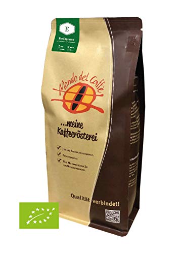 Bio Espresso Blend 500 gr. Packung | ganze Bohne | kräftig | Bohnenkaffee mit wenig Säure | Espresso Blend | fair & direkt gehandelt | frisch & schonend geröstet | Mondo del Caffè von Mondo del Caffè