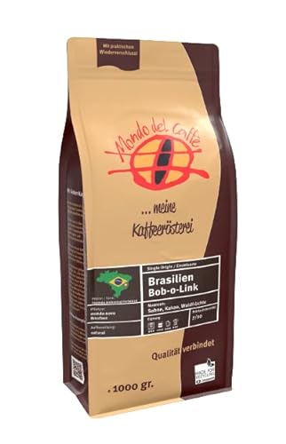 Brasilien Bob-o-Link natural | Kaffee 1 kg | ganze Bohne | mit wenig Säure | 100% Arabica Single Origin | Mondo del Caffè von Mondo del Caffè