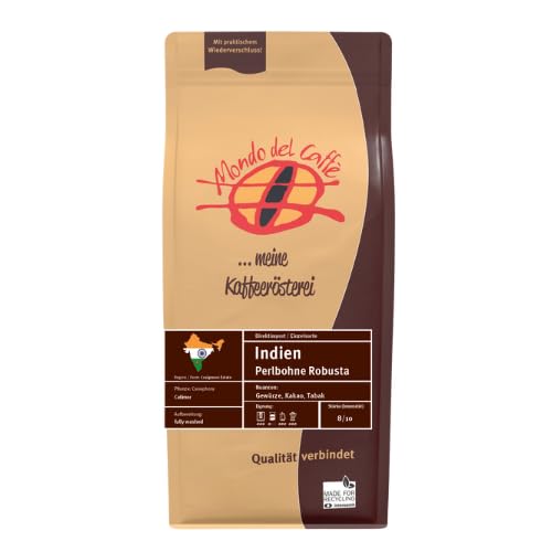 Indien Perlbohne Craigmore Robusta/fully washed Kaffee Espresso Mondo del Caffè (350gr, Gewürze, Kako, Tabak) von Mondo del Caffè