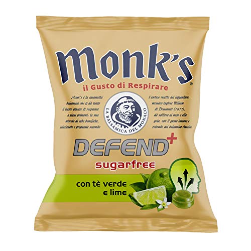 Monk's Defend+ Ballsaikons, mit grünem Tee und Limette, ohne Zucker, 46 g von Monk's