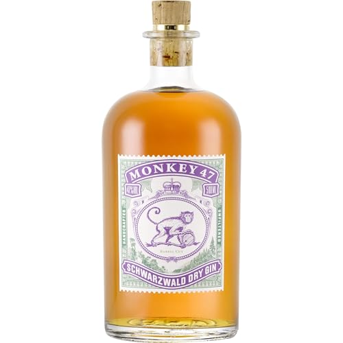 Monkey 47 Barrel Cut Schwarzwald Dry Gin – Fein-süßlicher Ultra Premium Gin mit Fruchtnote und milden Röstaromen – Limitierte Auflage – 1 x 0,5 L von Monkey 47