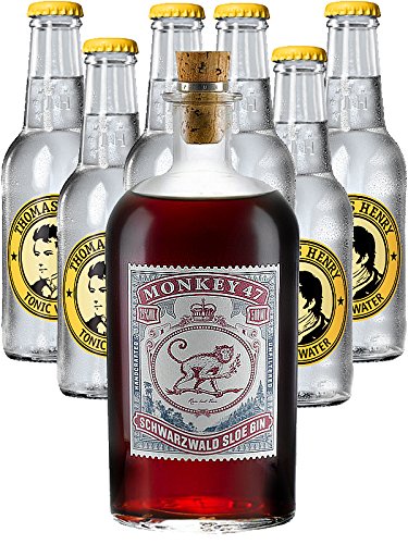Monkey 47 SLOE GIN Schwarzwald Dry Gin 0,5 Liter + 6 x Thomas Henry Tonic Water 0,2 Liter von Monkey 47