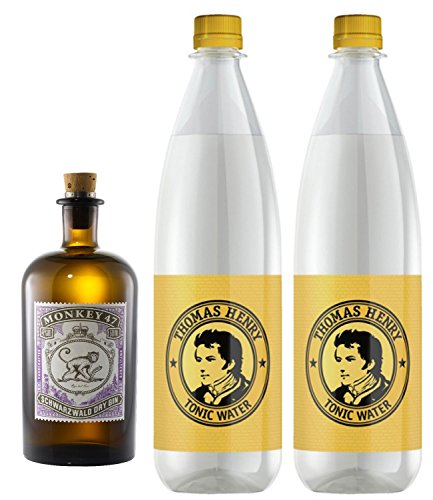 1 x Monkey Gin & 2 x Thomas Henry 1,0 Liter Tonic inc. 0.30€ MEHRWEG Pfand von Monkey Gin