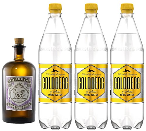 Monkey 47 Gin & 3 x 1,0 Liter Goldberg BIG Tonic Set inc. 0.75€ EINWEG Pfand von Monkey Gin