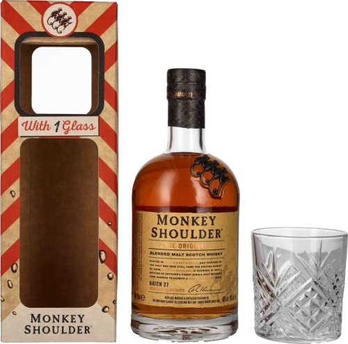 MONKEY SHOULDER THE ORIGINAL Blended Malt Batch 27 40% Vol. 0,7l in Geschenkbox mit Glas von Monkey Shoulder