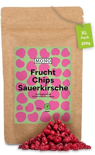 Mono Kirschen gefriergetrocknet - Sauerkirsch Chips - 250g getrocknete Kirschen als leckerer gesunder Snack - ideales Topping für Müsli Porridge Mono Kirschen gefriergetrocknet - Sauerkirsch Chips - 250g getrocknete Kirschen als leckerer gesunder Snack - ideales Topping für Müsli Porridge von Mono Tee