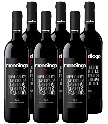 Monologo Crianza DOCa Rioja Rotwein Trocken (6 x 0,75 l) fruchtiger, spanischer Rotwein aus der Rebsorte Tempranillo, langlebig, samtige Tannine durch 12 monatige Lagerung auf Holz (Crianza) von Freixenet