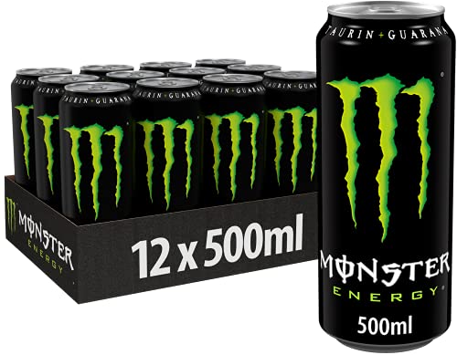 Monster Energy - koffeinhaltiger Energy Drink mit klassischem Energy-Geschmack - in praktischen Einweg Dosen (12 x 500 ml) von Monster Energy