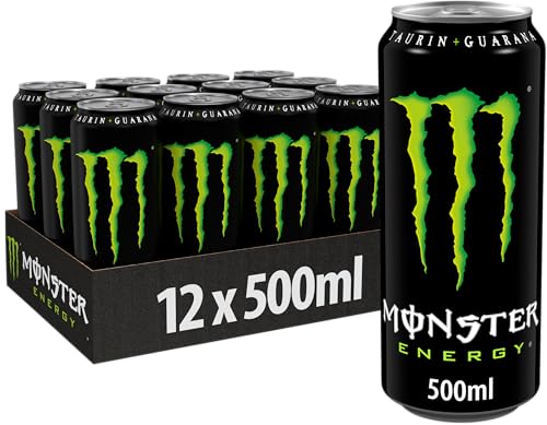 Monster Energy - koffeinhaltiger Energy Drink mit klassischem Energy-Geschmack - in praktischen Einweg Dosen (12 x 500 ml) von Monster Energy