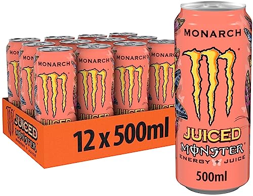 Monster Energy Monarch - koffeinhaltiger Energy Drink mit fruchtigem Geschmack aus Pfirsich und Nektarine - in praktischen Einweg Dosen (12 x 500 ml) Monster Energy Monarch - koffeinhaltiger Energy Drink mit fruchtigem Geschmack aus Pfirsich und Nektarine - in praktischen Einweg Dosen (12 x 500 ml) von Monster Energy