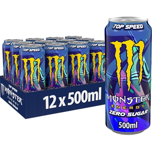 Monster Energy Lewis Hamilton Zero - koffeinhaltiger Energy Drink mit erfrischendem Pfirsich-Nektarinen Geschmack - ohne Zucker und ohne Kalorien - in praktischen Einweg Dosen (12 x 500 ml) von Monster Energy