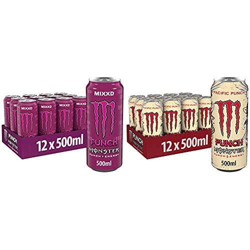 Monster Energy MIXXD Punch, 500 ml, Einweg-Dose – so süß wie selbstgemachter Punsch & Pacific Punch, 500 ml, Einweg-Dose, mit einem Mix aus Himbeere, Guave und Kirsche von Monster Energy