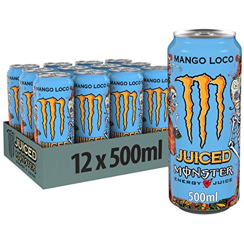 Monster Energy Mango Loco - koffeinhaltiger Energy Drink mit tropischem Fruchtgeschmack aus Mango, Guave und Ananas - in praktischen Einweg Dosen (12 x 500 ml) von Monster Energy