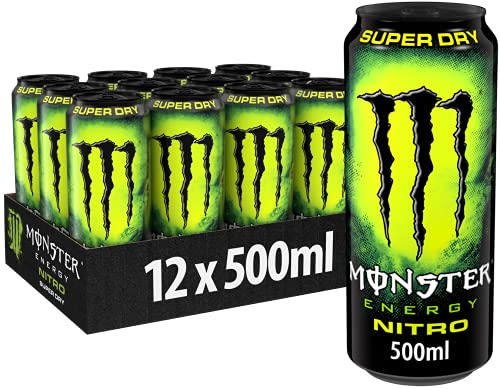 Monster Energy Nitro Super Dry - koffeinhaltiger Energy Drink mit fruchtigem Geschmack - in praktischen Einweg Dosen (12 x 500 ml) von Monster Energy